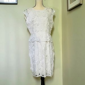 BCBG white floral dress